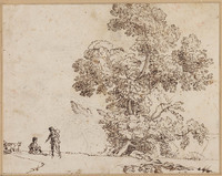 K VII 016
<br/>
Herderinnen onder boomgroep
<br/>
<em>Lorrain, Claude (1604/5-1682)</em>